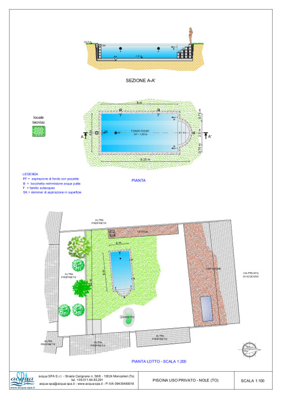 Piscina interrata isoblock, forma ewlax, scala romana in opera