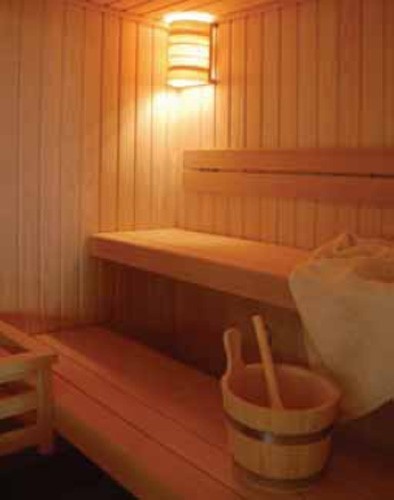 sauna vista da interno